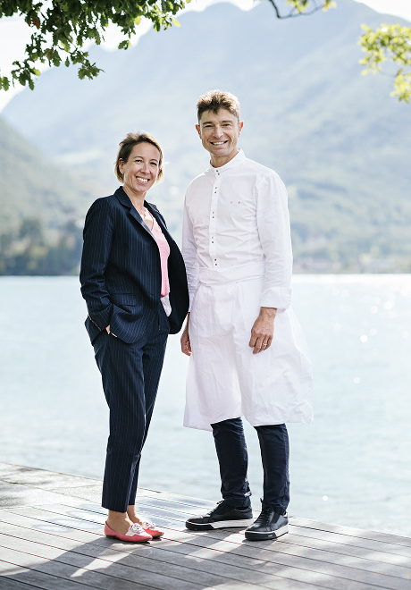Magali et Jean Sulpice au bord du lac d'Annecy
